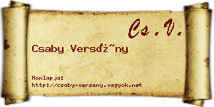 Csaby Versény névjegykártya